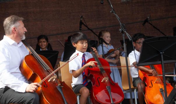 Fairfield children playing the Violin