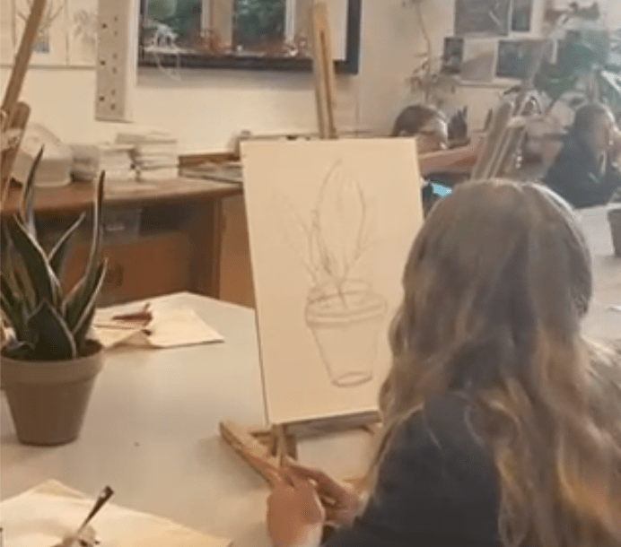 Year 9 enjoying their Art lesson featured image